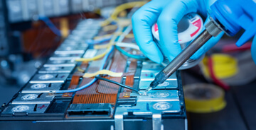 Electrician working on a low-voltage wiring project